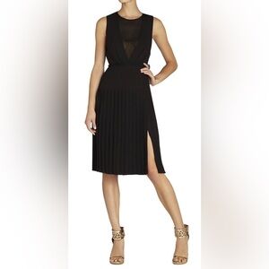 BCBGMAXAZRIA Freja Black Pleated Dress — Size 0